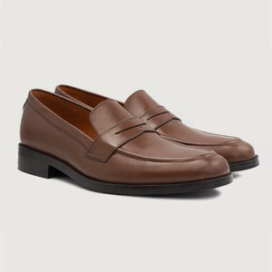 Baxton Braune Lederloafers