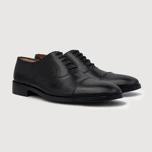 Professor Oxford Schwarze Lederschuhe